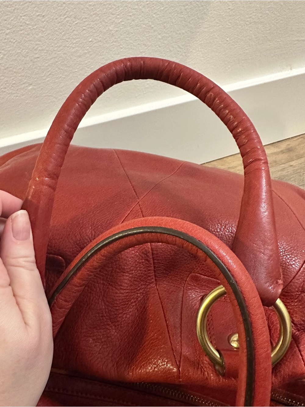 Coach Kira 13930 Red Leather Satchel Shoulder Bag w/ Detachable Braided Strap - Picture 16 of 16